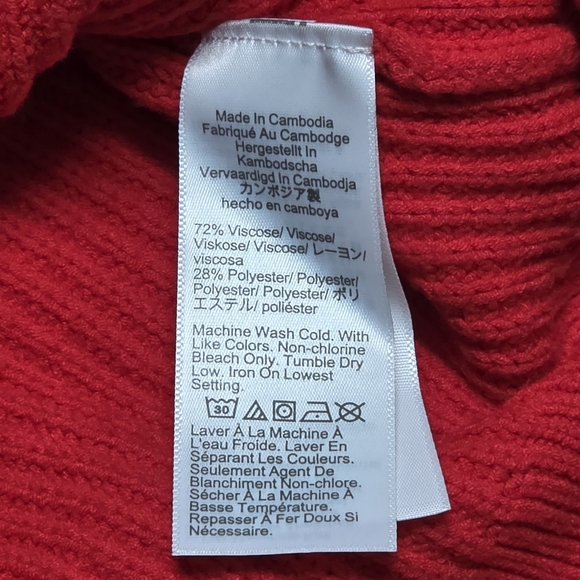 J. Crew Turtleneck‎ Knit Sweater Women's Size L Vibrant Red Pullover - Picture 7 of 7